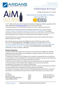 Colloque annuel AIM Lille 2016