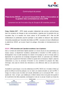 Communiqu de Presse SIOUX