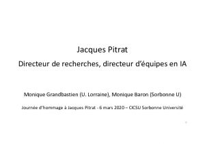 Jacques Pitrat - Directeur de recherches en IA