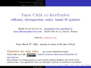 From CAIA... To refpersys reflexive, introspective, meta-based AI