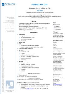 Comprendre et utiliser le CIM - Formation Ardans