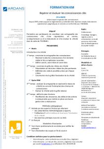 Rep�rer et �valuer les connaissances cl�s - Formation Ardans