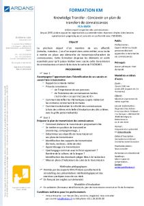 Knowledge Transfer : Concevoir un plan de transfert de connaissances