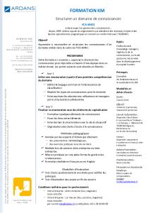 Structurer un domaine de connaissances - Formation Ardans