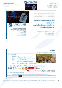 Confrence Ardans lors des journes dtudes Reseed