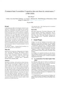 Comment faut-il consid�rer l�expertise dans une base de connaissance ?
